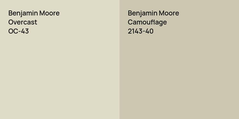 Benjamin Moore Overcast vs. Benjamin Moore Camouflage