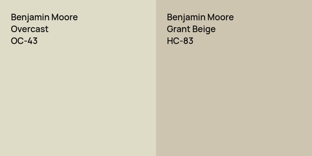 Benjamin Moore Overcast vs. Benjamin Moore Grant Beige