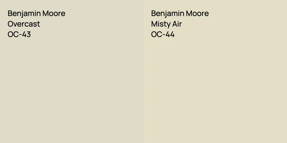 Benjamin Moore Overcast vs. Benjamin Moore Misty Air