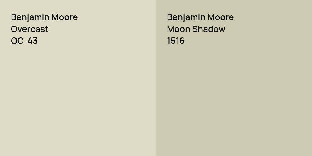 Benjamin Moore Overcast vs. Benjamin Moore Moon Shadow