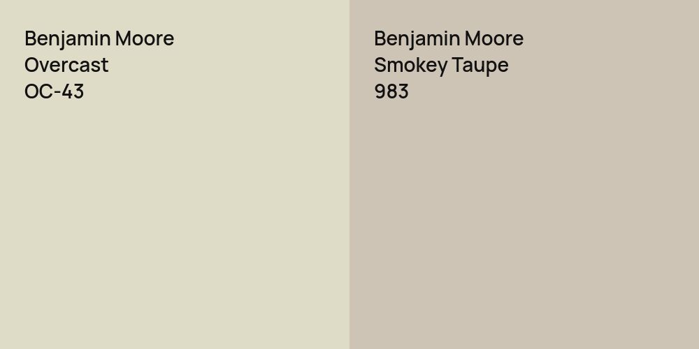 Benjamin Moore Overcast vs. Benjamin Moore Smokey Taupe