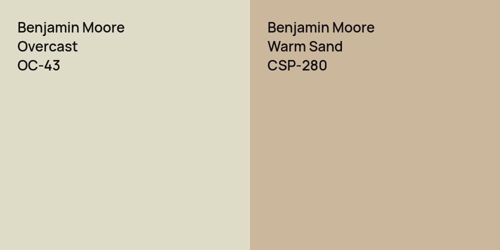 Benjamin Moore Overcast vs. Benjamin Moore Warm Sand