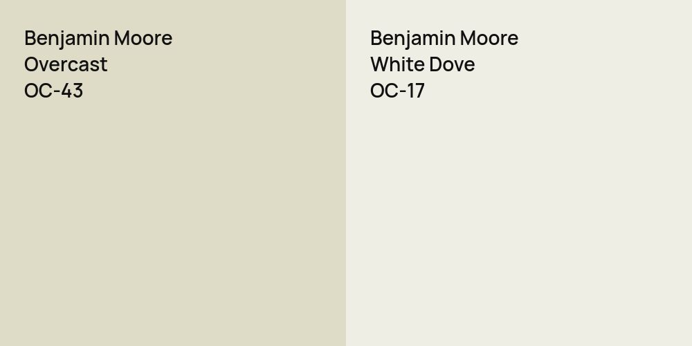 Benjamin Moore Overcast vs. Benjamin Moore White Dove