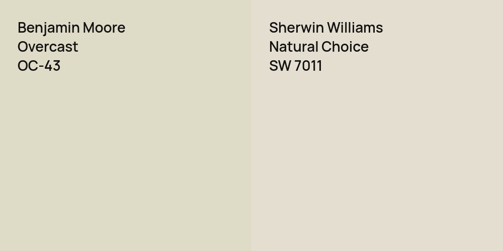 Benjamin Moore Overcast vs. Sherwin Williams Natural Choice