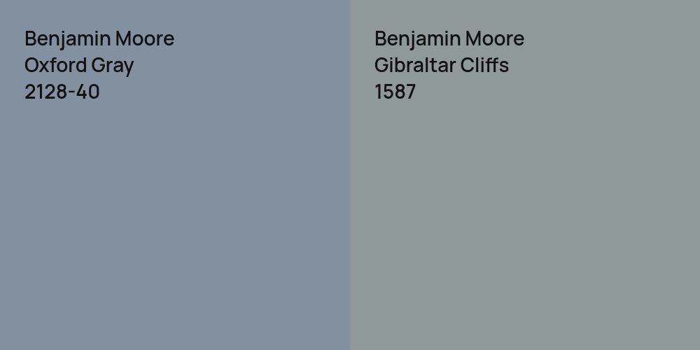 Benjamin Moore Oxford Gray vs. Benjamin Moore Gibraltar Cliffs