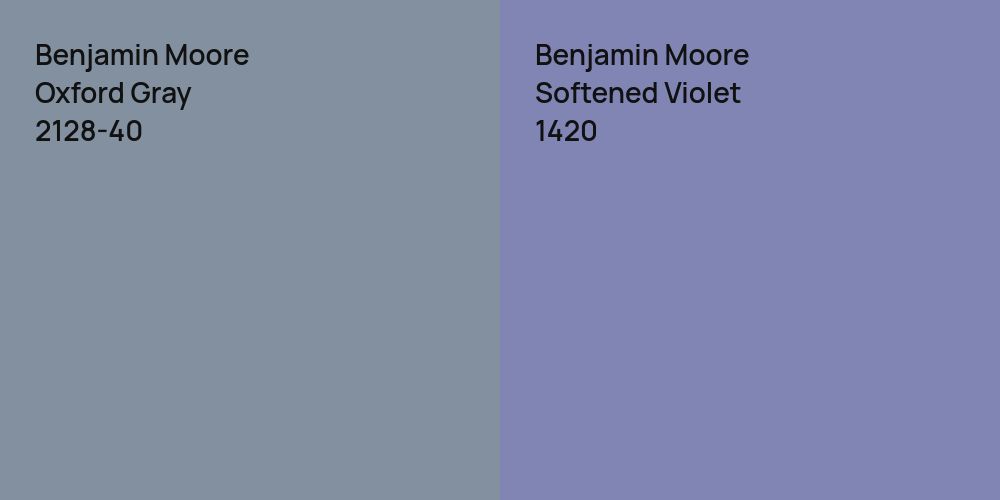 Benjamin Moore Oxford Gray vs. Benjamin Moore Softened Violet