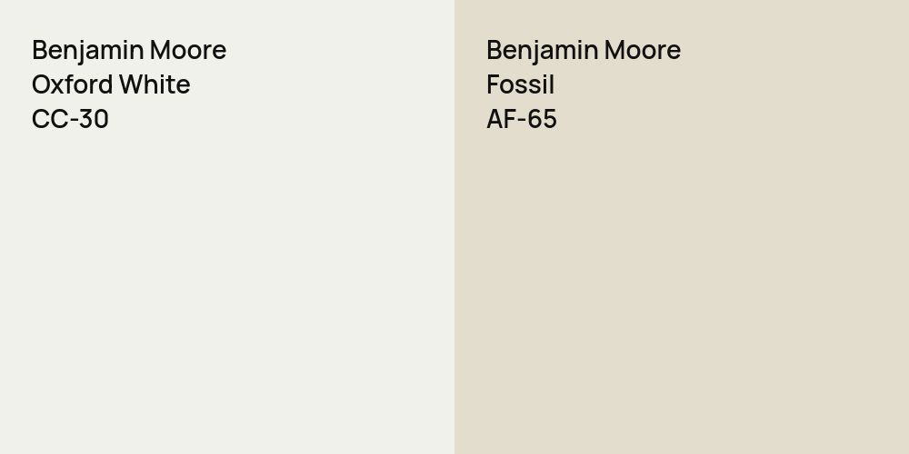 Benjamin Moore Oxford White vs. Benjamin Moore Fossil