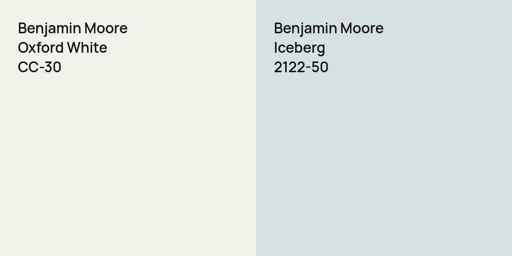 Benjamin Moore Oxford White vs. Benjamin Moore Iceberg