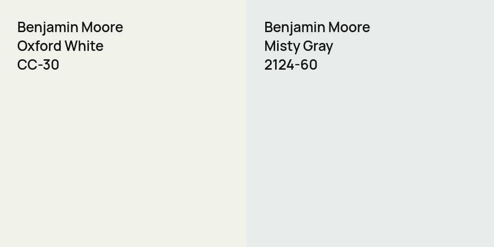 Benjamin Moore Oxford White vs. Benjamin Moore Misty Gray