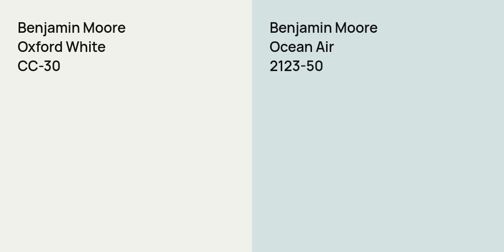 Benjamin Moore Oxford White vs. Benjamin Moore Ocean Air