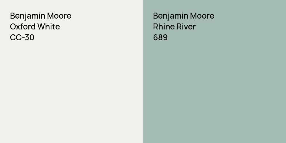 Benjamin Moore Oxford White vs. Benjamin Moore Rhine River