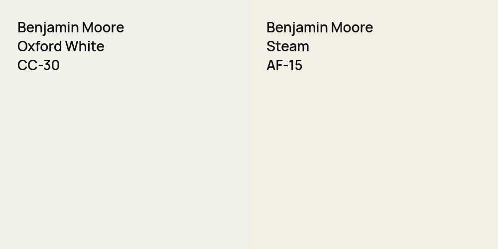 Benjamin Moore Oxford White vs. Benjamin Moore Steam