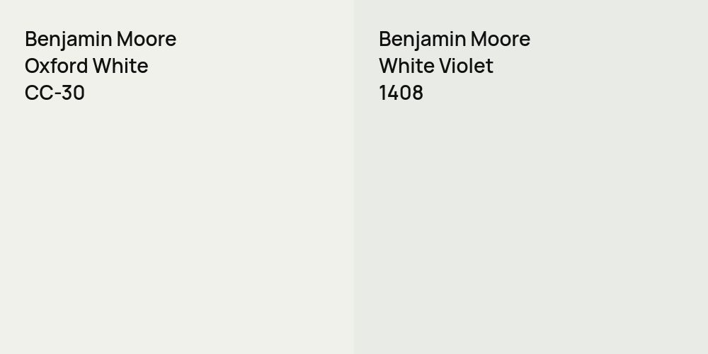 Benjamin Moore Oxford White vs. Benjamin Moore White Violet