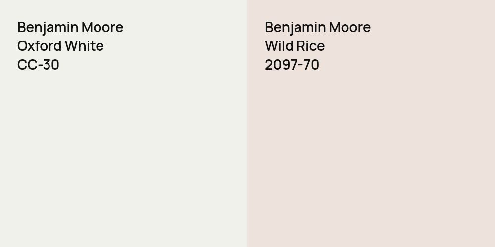 Benjamin Moore Oxford White vs. Benjamin Moore Wild Rice