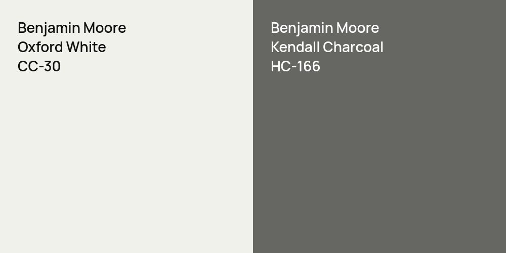 Benjamin Moore Oxford White vs. Benjamin Moore Kendall Charcoal