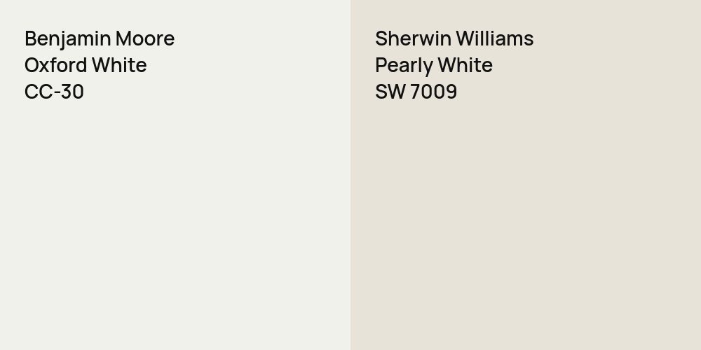 Benjamin Moore Oxford White vs. Sherwin Williams Pearly White