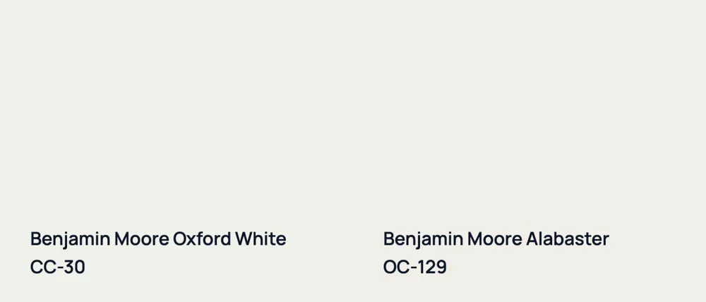 Benjamin Moore Oxford White CC-30 vs Benjamin Moore Alabaster OC-129
