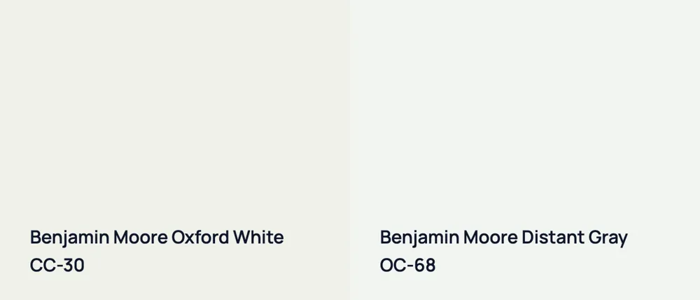 Benjamin Moore Oxford White CC-30 vs Benjamin Moore Distant Gray OC-68