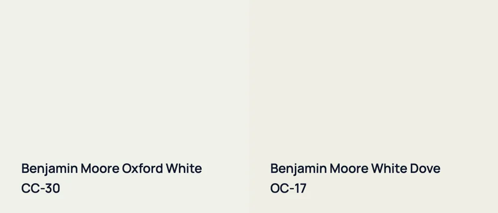Benjamin Moore Oxford White CC-30 vs Benjamin Moore White Dove OC-17