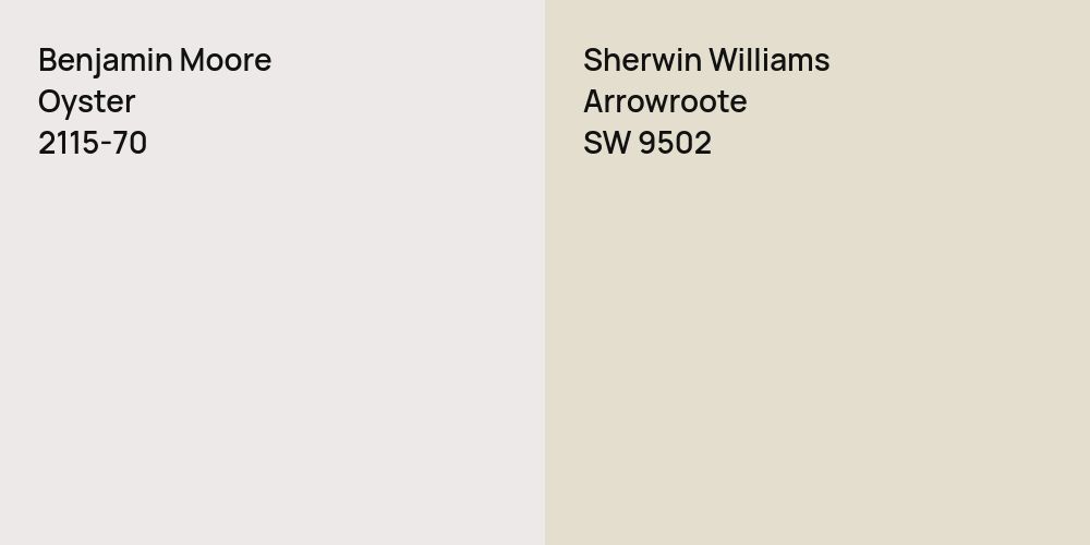 Benjamin Moore Oyster vs. Sherwin Williams Arrowroote