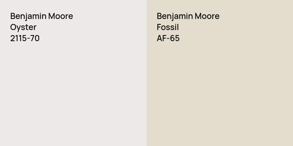 Benjamin Moore Oyster vs. Benjamin Moore Fossil