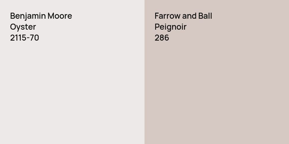 Benjamin Moore Oyster vs. Farrow and Ball Peignoir