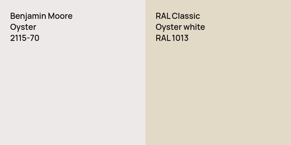 Benjamin Moore Oyster vs. RAL Classic  Oyster white