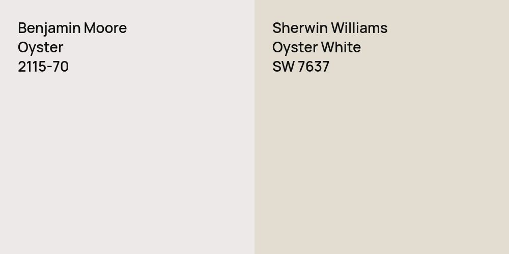 Benjamin Moore Oyster vs. Sherwin Williams Oyster White