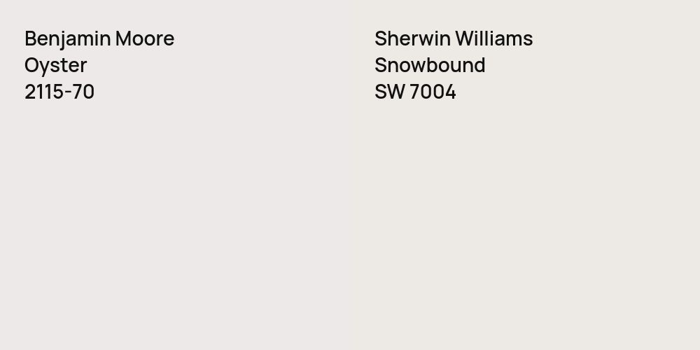 Benjamin Moore Oyster vs. Sherwin Williams Snowbound