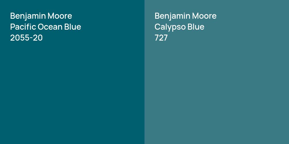 Benjamin Moore Pacific Ocean Blue vs. Benjamin Moore Calypso Blue