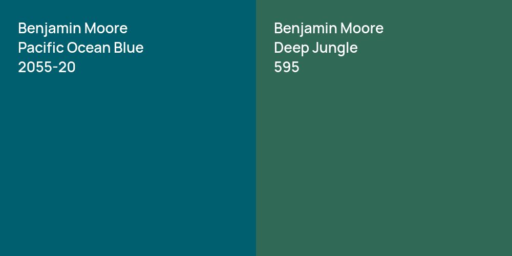 Benjamin Moore Pacific Ocean Blue vs. Benjamin Moore Deep Jungle