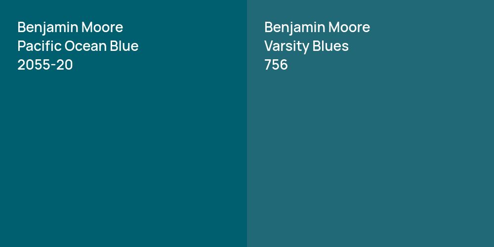 Benjamin Moore Pacific Ocean Blue vs. Benjamin Moore Varsity Blues