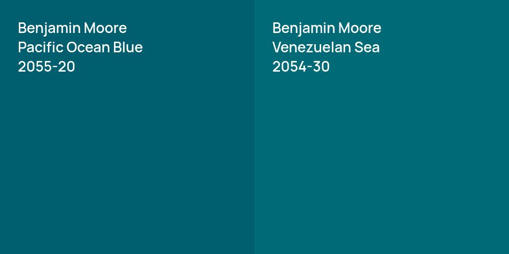 Benjamin Moore Pacific Ocean Blue vs. Benjamin Moore Venezuelan Sea