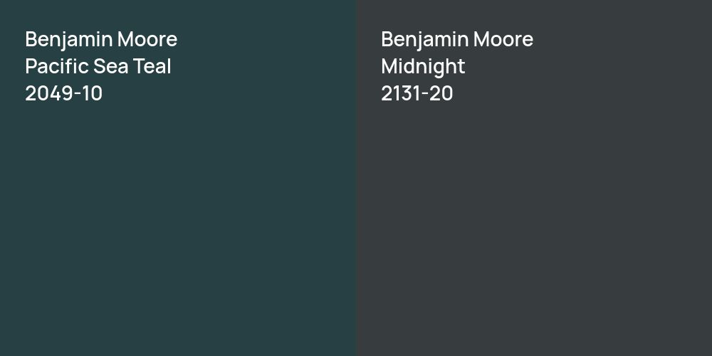 Benjamin Moore Pacific Sea Teal vs. Benjamin Moore Midnight