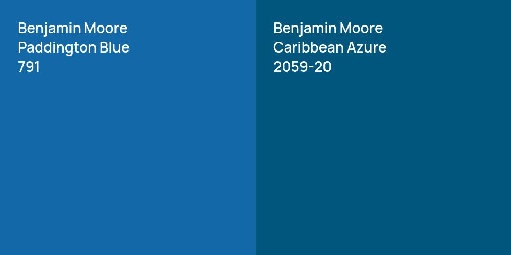 Benjamin Moore Paddington Blue vs. Benjamin Moore Caribbean Azure