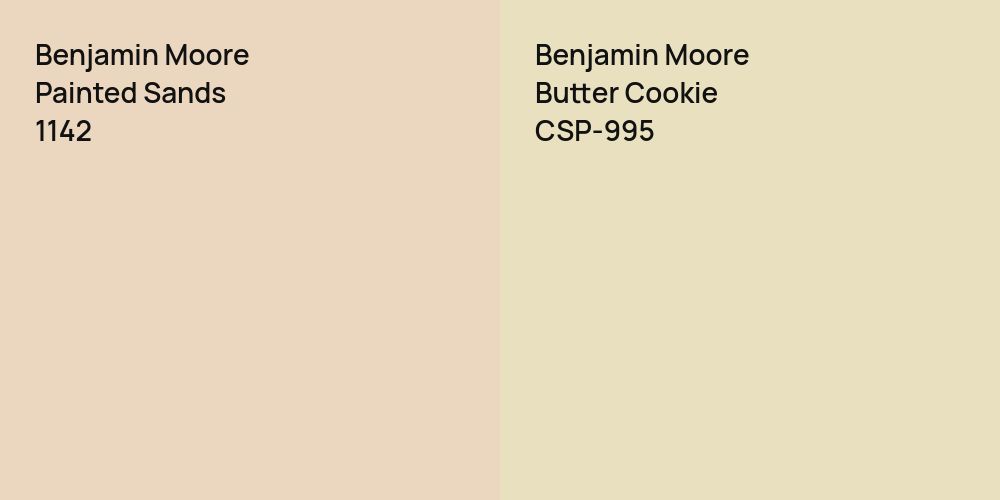 Benjamin Moore Painted Sands vs. Benjamin Moore Butter Cookie