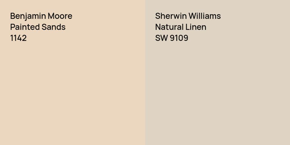 Benjamin Moore Painted Sands vs. Sherwin Williams Natural Linen