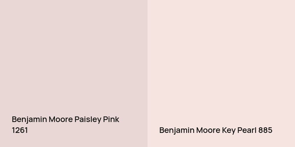 Benjamin Moore Paisley Pink vs. Benjamin Moore Key Pearl