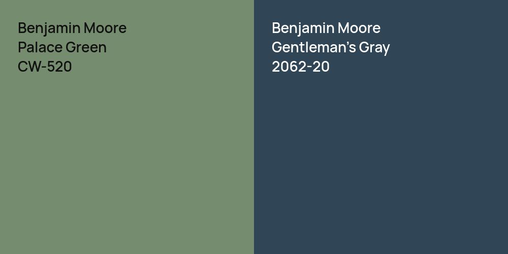 Benjamin Moore Palace Green vs. Benjamin Moore Gentleman's Gray