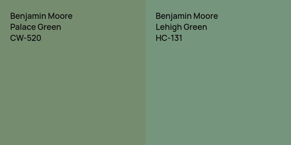 Benjamin Moore Palace Green vs. Benjamin Moore Lehigh Green