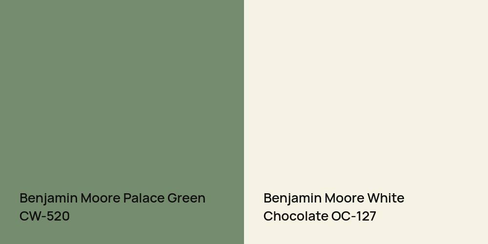 Benjamin Moore Palace Green vs. Benjamin Moore White Chocolate