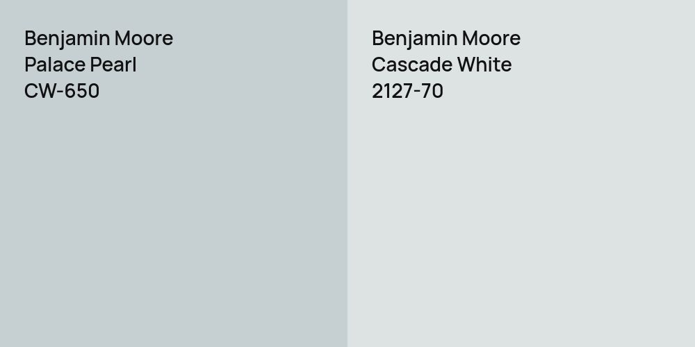 Benjamin Moore Palace Pearl vs. Benjamin Moore Cascade White