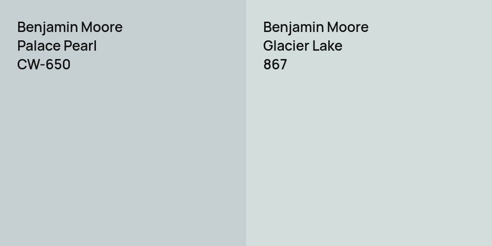 Benjamin Moore Palace Pearl vs. Benjamin Moore Glacier Lake