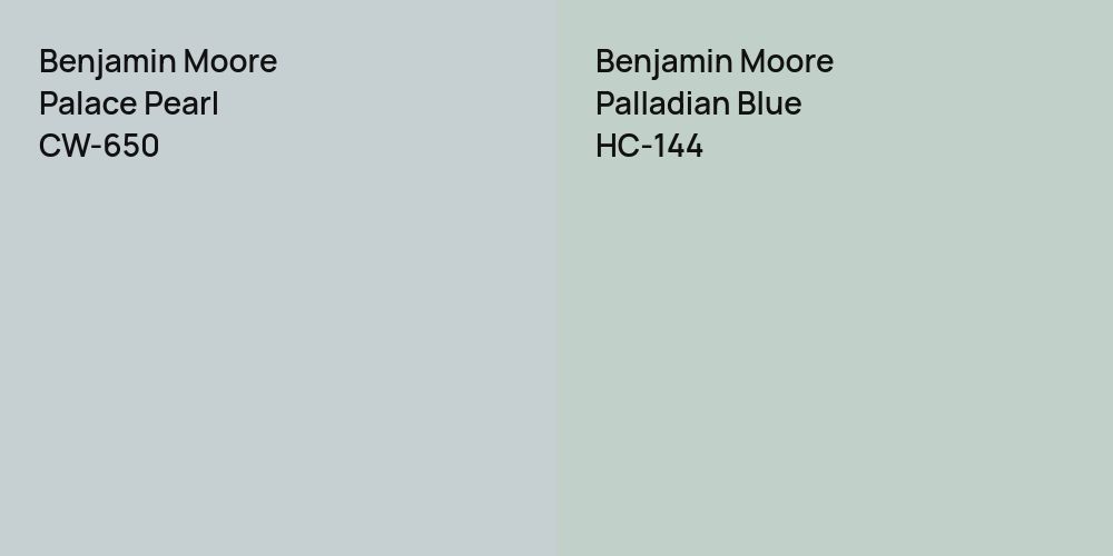 Benjamin Moore Palace Pearl vs. Benjamin Moore Palladian Blue