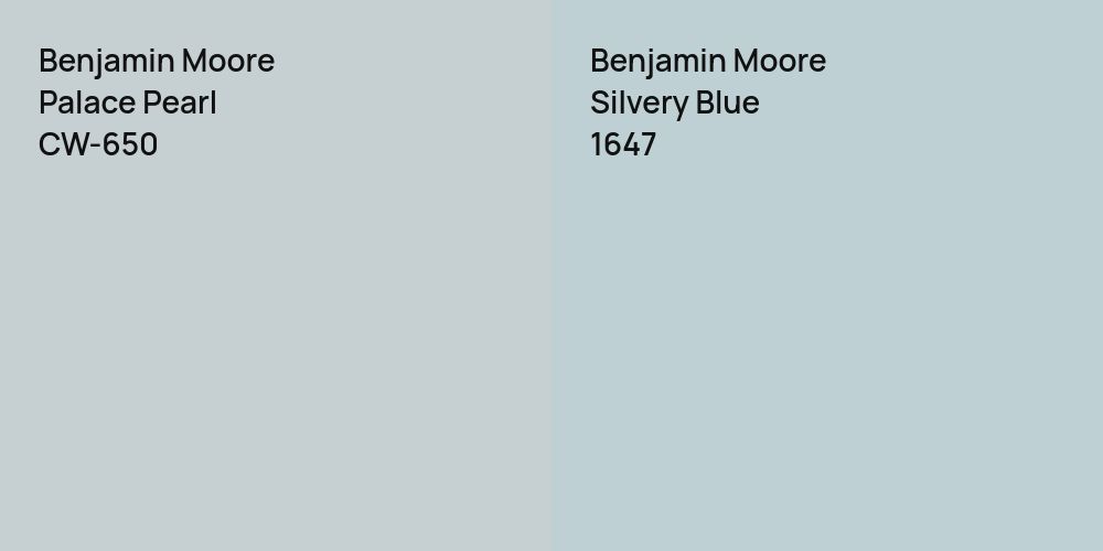 Benjamin Moore Palace Pearl vs. Benjamin Moore Silvery Blue