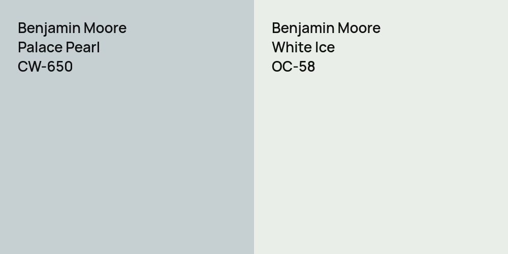 Benjamin Moore Palace Pearl vs. Benjamin Moore White Ice