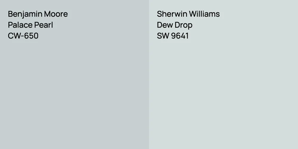 Benjamin Moore Palace Pearl vs. Sherwin Williams Dew Drop