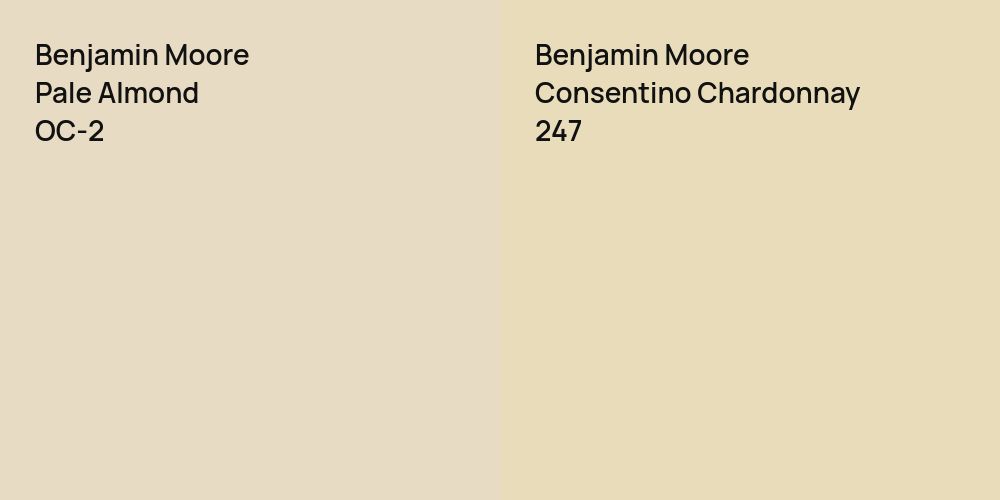 Benjamin Moore Pale Almond vs. Benjamin Moore Consentino Chardonnay