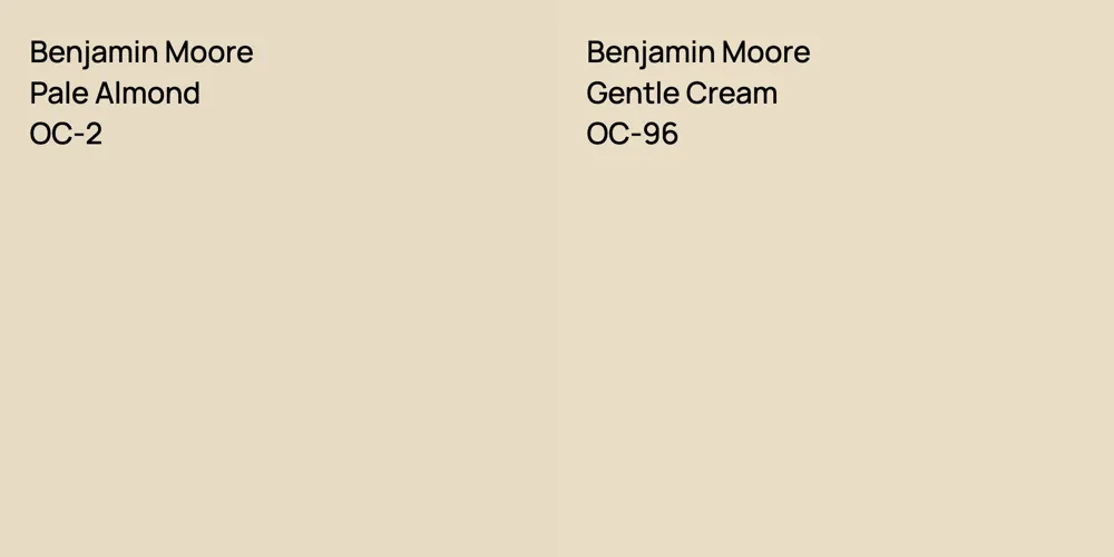 Benjamin Moore Pale Almond vs. Benjamin Moore Gentle Cream