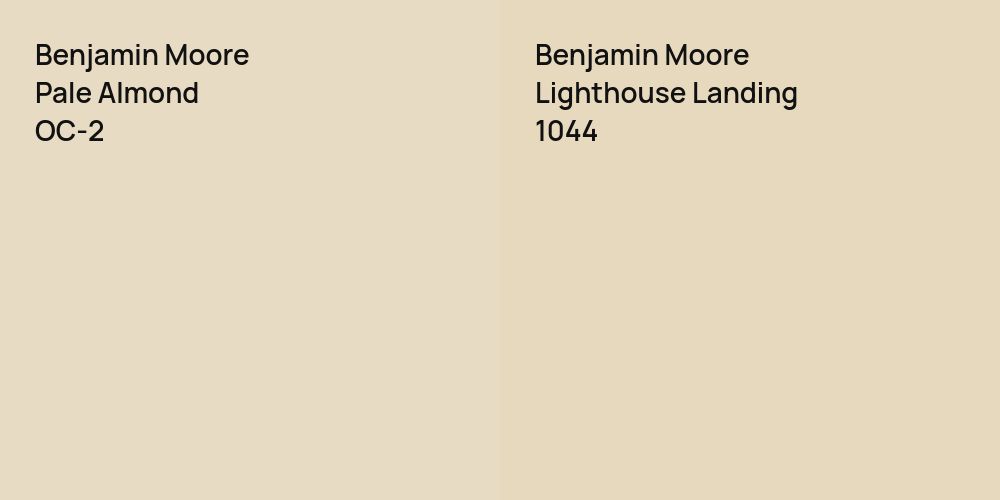 Benjamin Moore Pale Almond vs. Benjamin Moore Lighthouse Landing